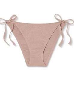 Coupon 👏 Women's Side-Tie Cheeky Bikini Bottom - Shade & Shore™ Light Mauve Lurex 🛒 -Swimsuits Official Site unnamed file 1860