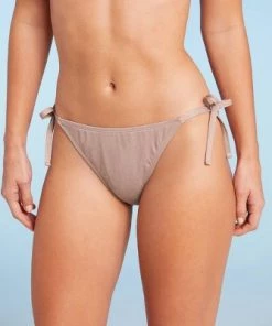 Coupon 👏 Women's Side-Tie Cheeky Bikini Bottom - Shade & Shore™ Light Mauve Lurex 🛒 -Swimsuits Official Site unnamed file 1863