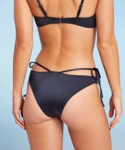 Brand new ⭐ Women's Strappy Side-Tie Ultra Cheeky Bikini Bottom - Shade & Shore™ Stormy Blue 😀