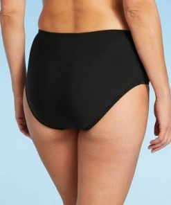 Wholesale 😍 Women's Front Shirred Swim Bikini Bottom - Aqua Green® Black ⭐