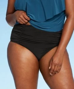 Wholesale 😍 Women's Front Shirred Swim Bikini Bottom - Aqua Green® Black ⭐ -Swimsuits Official Site unnamed file 1930