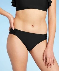 Coupon 🔔 Women's Shirred Side Scoop Bikini Bottom - Sea Angel Black ❤️ -Swimsuits Official Site unnamed file 1992