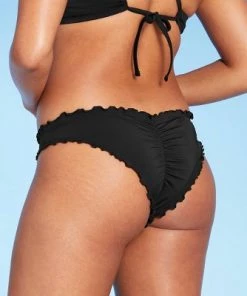 Cheapest ✔️ Women's Ruffle Extra Cheeky Bikini Bottom - Shade & Shore™ Black ⌛ -Swimsuits Official Site unnamed file 2042