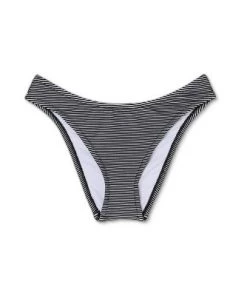 New ❤️ Women's Textured Cheeky Bikini Bottom - Shade & Shore™ Black/White Stripe ⭐ -Swimsuits Official Site unnamed file 2066