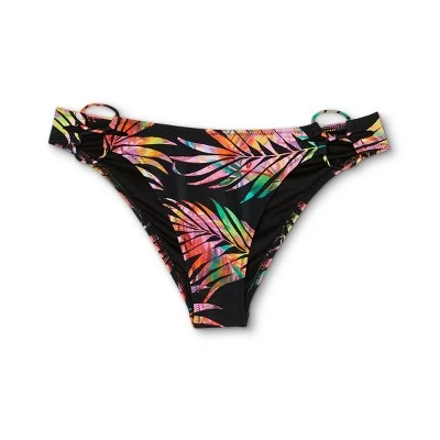 New ✔️ Women's Strappy Side Detail High Leg Extra Cheeky Bikini Bottom - Shade & Shore™ Black Tropical Print ❤️ 7 New ✔️ Women's Strappy Side Detail High Leg Extra Cheeky Bikini Bottom - Shade & Shore™ Black Tropical Print ❤️ - Image 5