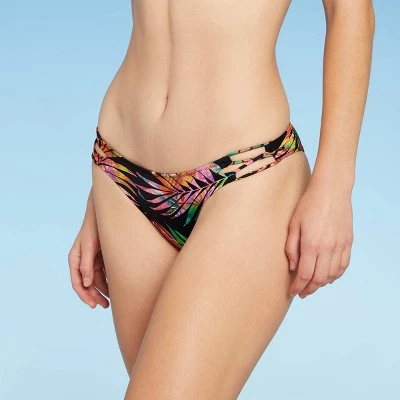 New ✔️ Women's Strappy Side Detail High Leg Extra Cheeky Bikini Bottom - Shade & Shore™ Black Tropical Print ❤️ 11 New ✔️ Women's Strappy Side Detail High Leg Extra Cheeky Bikini Bottom - Shade & Shore™ Black Tropical Print ❤️ - Image 9