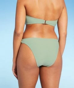 Best deal 💯 Women's Knot Detail Cheeky Bikini Bottom - Shade & Shore™ Light Green 😍 -Swimsuits Official Site unnamed file 2131
