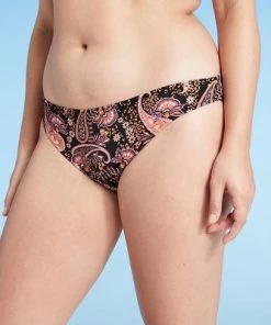 Buy ✔️ Women's Cheeky Bikini Bottom - Shade & Shore™ Black Paisley Print 🌟 -Swimsuits Official Site unnamed file 2141