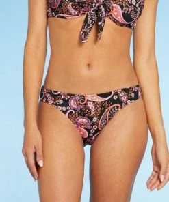 Buy ✔️ Women's Cheeky Bikini Bottom - Shade & Shore™ Black Paisley Print 🌟 -Swimsuits Official Site unnamed file 2148