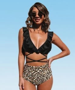 Top 10 ❤️ Women's High Waisted Bikini Set Swimsuit Black Leopard Falbala Bathing Suit-Cupshe 🔥 16 Top 10 ❤️ Women's High Waisted Bikini Set Swimsuit Black Leopard Falbala Bathing Suit-Cupshe 🔥 -Swimsuits Official Site unnamed file 217
