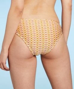 Buy 🌟 Women's Lurex Shine Ribbed Textured Medium Coverage Hipster Bikini Bottom - Kona Sol™ Multi 👏