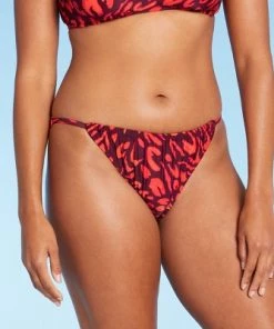 Wholesale 🔥 Women's Cheeky Bikini Bottom - Shade & Shore™ Red Animal Print ⌛ -Swimsuits Official Site unnamed file 2196