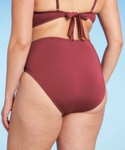Outlet 🎉 Women's Colorblock High Waist Medium Coverage Bikini Bottom - Kona Sol™ Enhanced Plum 💯 -Swimsuits Official Site unnamed file 2208