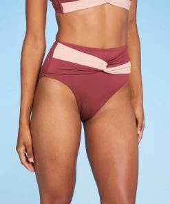 Outlet 🎉 Women's Colorblock High Waist Medium Coverage Bikini Bottom - Kona Sol™ Enhanced Plum 💯 -Swimsuits Official Site unnamed file 2211