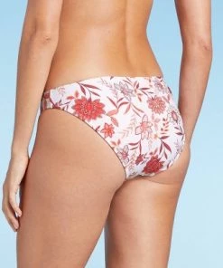 Top 10 😍 Women's Medium Coverage Hipster Bikini Bottom - Kona Sol™ White and Red ✨