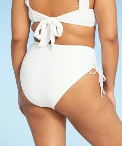 Best Pirce 🔔 Women's Single Side Drawstring Bikini Bottom - Sea Angel White 💯 -Swimsuits Official Site unnamed file 2296