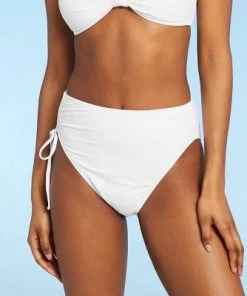Best Pirce 🔔 Women's Single Side Drawstring Bikini Bottom - Sea Angel White 💯 -Swimsuits Official Site unnamed file 2299
