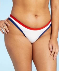 Cheap 🧨 Women's Blocked Trim Ribbed Bikini Bottom - Sea Angel White 🤩 -Swimsuits Official Site unnamed file 2317