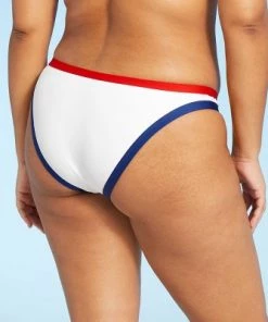 Cheap 🧨 Women's Blocked Trim Ribbed Bikini Bottom - Sea Angel White 🤩 -Swimsuits Official Site unnamed file 2318