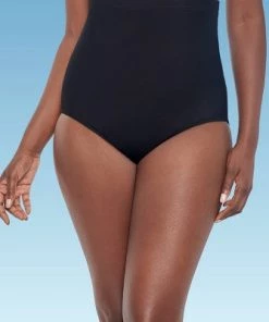 Cheap 🤩 Women's Slimming Control Ultra High Waist Bikini Bottom - Dreamsuit by Miracle Brands Black 🎉 -Swimsuits Official Site unnamed file 2358