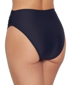 Coupon 🧨 Birdsong Women's Onyx Ruched High-Waist Bikini Bottom - S20154-ONYX 🌟