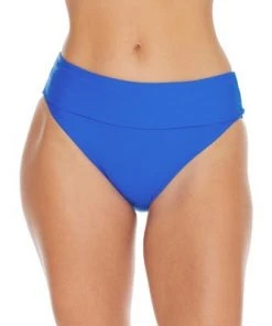 Brand new 🔔 Sunsets Women's Electric Blue Fold-Over High-Waist Bikini Bottom - 33B-ELEBL 👍