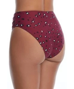 Flash Sale 😍 Birdsong Women's Wildside Plum Pie Ruched High-Waist Bikini Bottom - S20154-WILDS 🔥