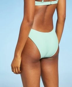 Outlet 😀 Juniors' Cheeky High Leg Scoop Bikini Bottom - Xhilaration™ Light Yellow 😀
