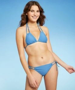 Hot Sale ✔️ Juniors' String Cheeky Bikini Bottom - Xhilaration™ Blue Denim 👏 -Swimsuits Official Site unnamed file 2567