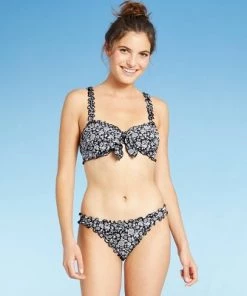 Deals ❤️ Juniors' Ribbed Ruffle Cheeky Bikini Bottom - Xhilaration™ Black Floral Print ✔️ -Swimsuits Official Site unnamed file 2638