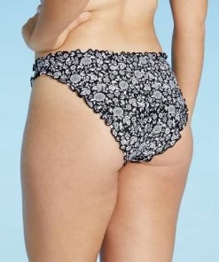 Deals ❤️ Juniors' Ribbed Ruffle Cheeky Bikini Bottom - Xhilaration™ Black Floral Print ✔️ -Swimsuits Official Site unnamed file 2640