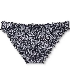 Deals ❤️ Juniors' Ribbed Ruffle Cheeky Bikini Bottom - Xhilaration™ Black Floral Print ✔️ -Swimsuits Official Site unnamed file 2642