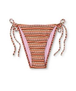 Best reviews of 🔔 Juniors' Textured High Leg Mid-Waist String Bikini Bottom - Xhilaration™ Multi Stripe 😀 -Swimsuits Official Site unnamed file 2691