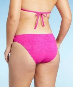 Discount 🤩 Juniors' Textured Cheeky Bikini Bottom - Xhilaration™ Hot Pink ❤️ -Swimsuits Official Site unnamed file 2767