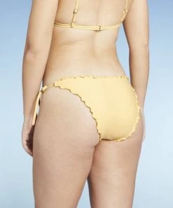 Coupon 🤩 Juniors' Ruffle High Leg Scoop Bikini Bottom - Xhilaration™ Light Yellow 🌟 -Swimsuits Official Site unnamed file 2789
