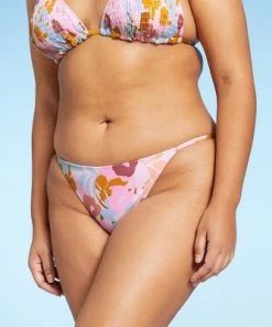 Outlet ❤️ Juniors' Strappy Bikini Bottom - Xhilaration™ Abstract Floral Print 😍 -Swimsuits Official Site unnamed file 2821