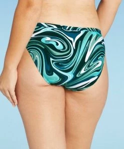 Discount 👍 Juniors' High Leg Scoop Bikini Bottom - Xhilaration™ Blue Swirl Print 💯 -Swimsuits Official Site unnamed file 2844