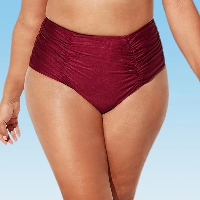 Outlet π₯ Women's Red Plus Size Bikini Bottom Ruched High Waist Bathing Suit-Cupshe βοΈ 4 Outlet π₯ Women's Red Plus Size Bikini Bottom Ruched High Waist Bathing Suit-Cupshe βοΈ - Image 2