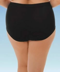 Cheap 🛒 Women's Plus Size Slimming Control Mesh Inset High Waist Bikini Swim Bottom - Beach Betty By Miracle Brands Navy 🎉