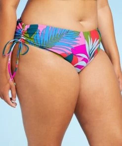 Brand new 🧨 Juniors' Plus Size Side-Tie Hipster Bikini Bottom - Xhilaration™ Multi Tropical Print 😍 -Swimsuits Official Site unnamed file 2914