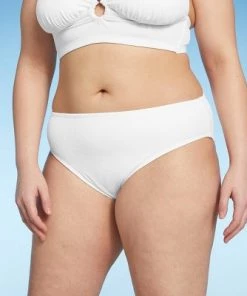 Best Sale 🌟 Juniors' Plus Size Ribbed Cheeky Hipster Bikini Bottom - Xhilaration™ White 🤩 -Swimsuits Official Site unnamed file 2937