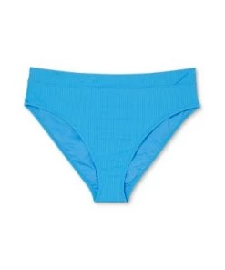 Best Pirce 🧨 Juniors' Plus Size Ribbed High Waist Bikini Bottom - Xhilaration™ Blue ⌛ -Swimsuits Official Site unnamed file 2951