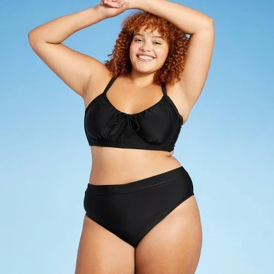 Deals 🛒 Juniors' Plus Size High Leg High Waist Bikini Bottom - Xhilaration™ Black 👍 4 Deals 🛒 Juniors' Plus Size High Leg High Waist Bikini Bottom - Xhilaration™ Black 👍 - Image 2