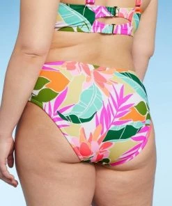 Brand new 🛒 Juniors' Plus Size Ribbed Cheeky Bikini Bottom - Xhilaration™ Multi Tropical Print ✨