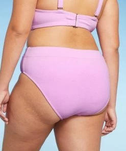 Brand new ✔️ Juniors' Plus Size Terry High Waist Bikini Bottom - Xhilaration™ Lavender 🛒