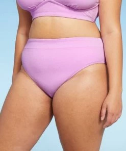 Brand new ✔️ Juniors' Plus Size Terry High Waist Bikini Bottom - Xhilaration™ Lavender 🛒 -Swimsuits Official Site unnamed file 3029