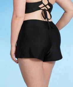 Promo 🔔 Women's Plus Size Swim Boyshorts - Kona Sol™ Black 🔔