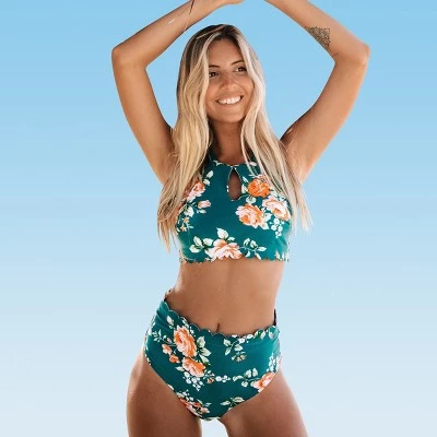 Flash Sale ⌛ Women's Floral Print Bikini Swimsuit High Neck High Waisted Scalloped Bathing Suit -Cupshe 😀 7 Flash Sale ⌛ Women's Floral Print Bikini Swimsuit High Neck High Waisted Scalloped Bathing Suit -Cupshe 😀 - Image 5