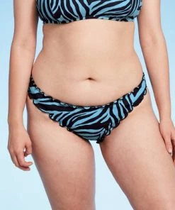 Deals 🌟 Women's Ruffle Cheeky Bikini Bottom - Shade & Shore™ Teal Animal Print 🧨 -Swimsuits Official Site unnamed file 3174