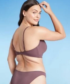 Hot Sale ❤️ Women's Tunneled Tie-Front Bikini Top - Shade & Shore™ Dusk Purple ⌛ -Swimsuits Official Site unnamed file 3209